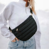 Puffer Belt Bag / Cross Body - Black