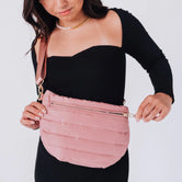 Puffer Belt Bag / Cross Body - Light Pink