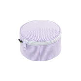 Seersucker Button Bag/Jewelry Round - Lilac