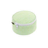 Seersucker Button Bag/Jewelry Round - Lime