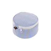 Seersucker Button Bag/Jewelry Round - Navy