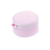 Seersucker Button Bag/Jewelry Round - Pink
