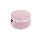 Seersucker Button Bag/Jewelry Round - Red