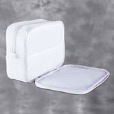 Waffle Weave Cosmetic Bag - White