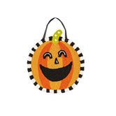 Patterned Jack-o-Lantern Hooked Door Décor