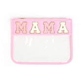Varsity Letter Clear Zippered Pouch Bag - MAMA