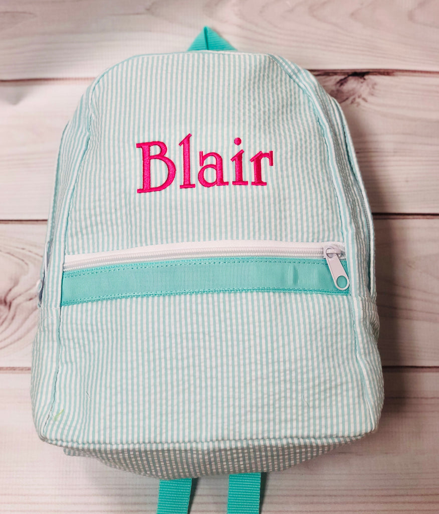 Small Seersucker Backpack - Free monogram