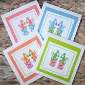 Chinoiserie Monkey Hand Cut Notecard - PINK