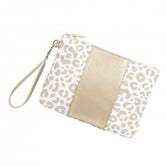 Natural Leopard Wristlet