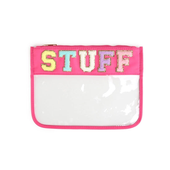Varsity Letter Clear Zippered Pouch Bag - STUFF