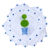 Green Topiary Blue Chinoiserie Cocktail Napkins