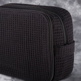 Waffle Weave Cosmetic Bag - Black