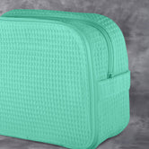 Waffle Weave Cosmetic Bag - Mint Green