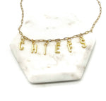 Gold KC Football Charm Chiefs Kansas City Necklace