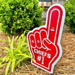 Mini Chiefs #1 Foam Finger Garden Stake