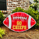 Go Chiefs Red Gingham Football Garden Stake