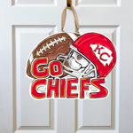 Go Chiefs Door Hanger - Kansas City Football Champs NFL