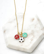 Red Teal KC Enamel Charm Current Kansas City Necklace Soccer