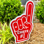 Mini Chiefs #1 Foam Finger Garden Stake