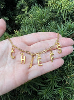 Gold KC Football Charm Chiefs Kansas City Necklace