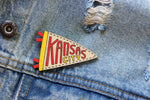 Hand-painted Wooden Pin- Kansas City Flag