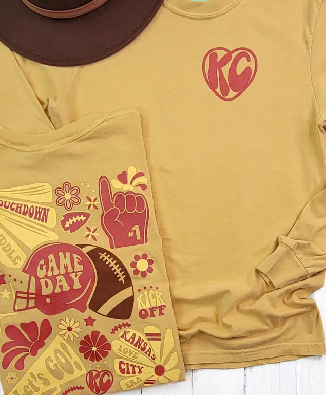 KC Mustard Comfort Colors Long Sleeve Tee