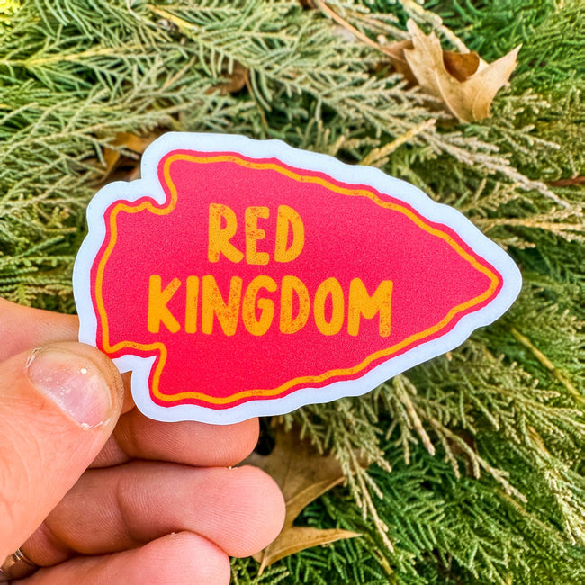 Kansas City Football Red Kingdom Arrowhead Waterproof Sticker