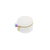 Seersucker Mini Button Bag / Rosary Holder / Ring Holder - White