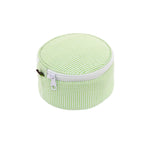 Seersucker Button Bag/Jewelry Round - Lime - Pistachios Monograms and Gifts