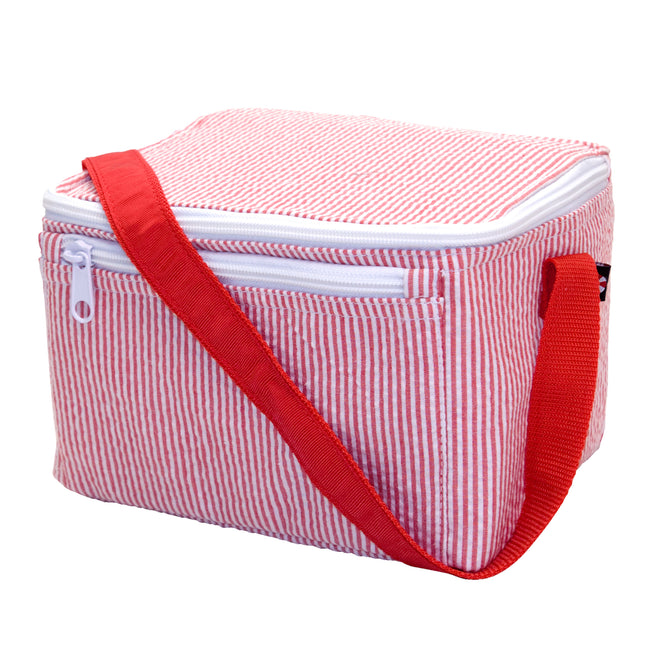Seersucker Lunch Box - Red - Pistachios Monograms and Gifts