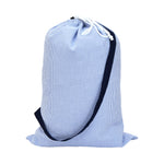 Catch All Bag - Overnight Bag - Laundry Bag in Navy Seersucker - Pistachios Monograms and Gifts