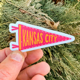 Kansas City Football Pennant Waterproof Vinyl Sticker