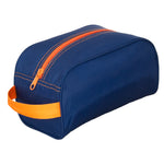 Traveler/Dopp Kit/Diaper Caddy - Navy with Orange Trim - Pistachios Monograms and Gifts