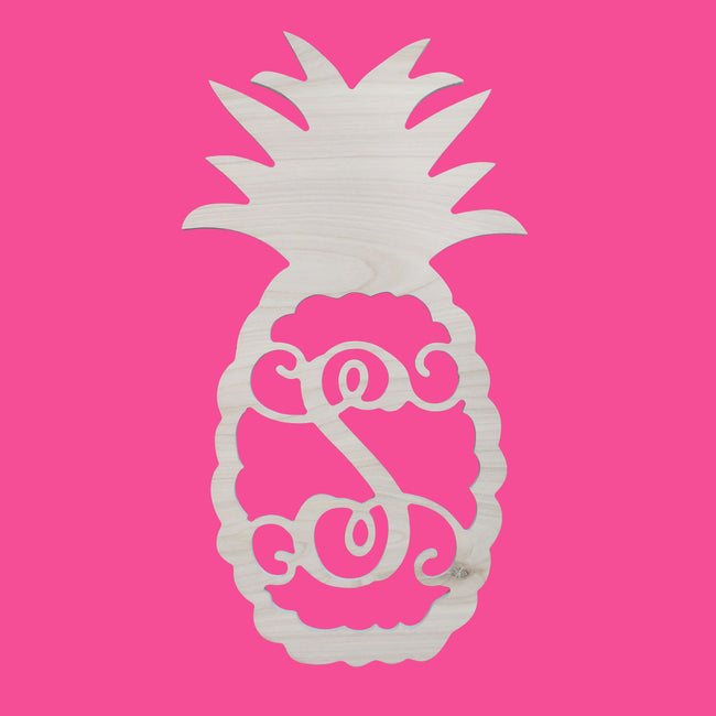 Wood Monogram - Pineapple - Pistachios Monograms and Gifts