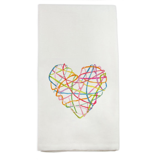 Ribbon Heart Tea Towel
