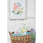 Easter Floral Bunny Shaped Throw Pillow