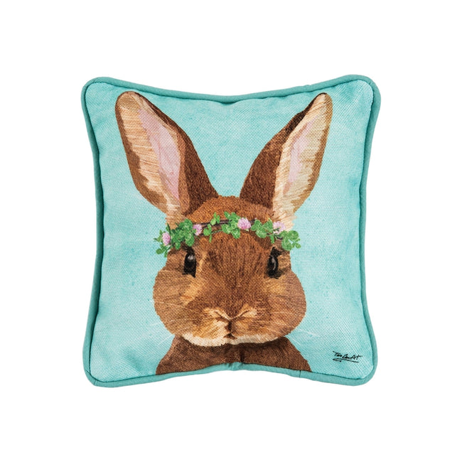 Easter Clover Bunny Throw Pillow