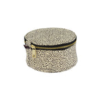 Seersucker Button Bag/Jewelry Round - Cheetah - Pistachios Monogram Embroidery