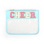 Varsity Letter Clear Zippered Pouch Bag - CHEER