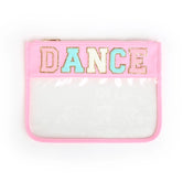 Varsity Letter Clear Zippered Pouch Bag - DANCE