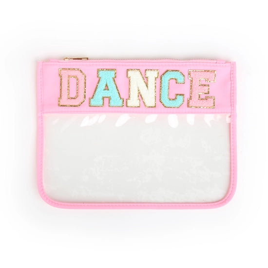 Varsity Letter Clear Zippered Pouch Bag - DANCE