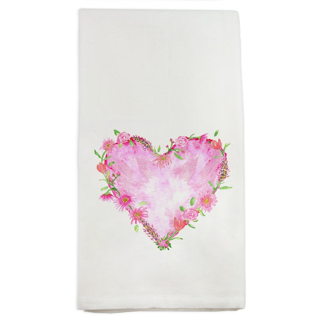 Floral Heart Tea Towel