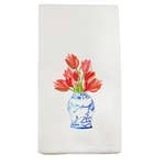 Blue and White Ginger Jar with Tulips Tea Towel