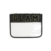 Varsity Letter Clear Zippered Pouch Bag - GLAM