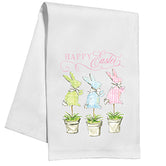 Happy Easter Topiary Bunnies Kitchen / Tea Towel