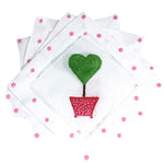Pink Heart Topiary Linen Cocktail Napkins