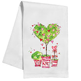 Heart Topiaries Kitchen / Tea Towel - Love, Valentine, Galentine