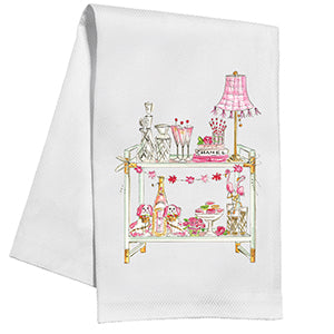 Pink Bar Cart Kitchen / Tea Towel