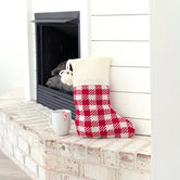 Red Check Knit Stocking