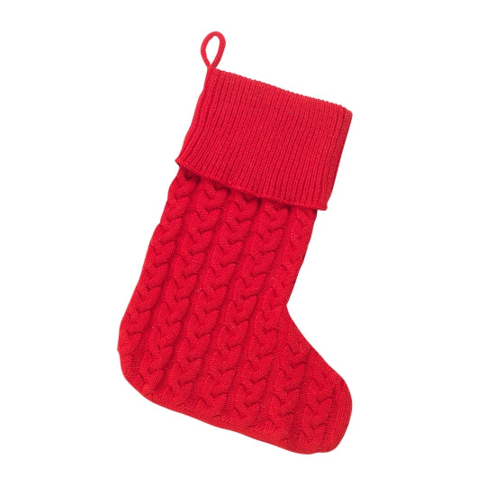 Red Cable Knit Stocking